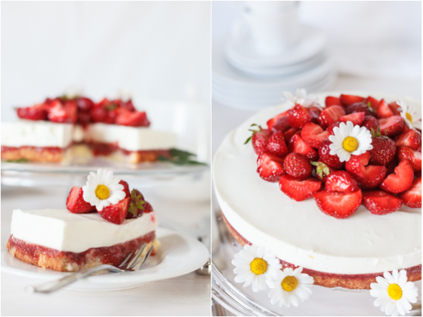 Amalie loves Denmark - Rezept für Dänemark-Torte mit Erdbeeren und Skyr