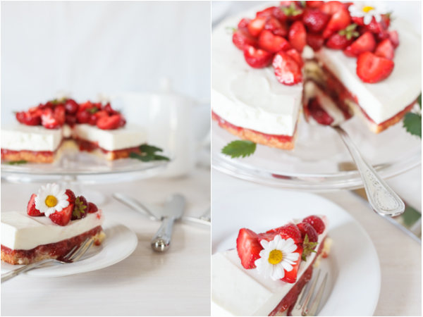 Amalie loves Denmark - Rezept für Dänemark-Torte mit Erdbeeren und Skyr